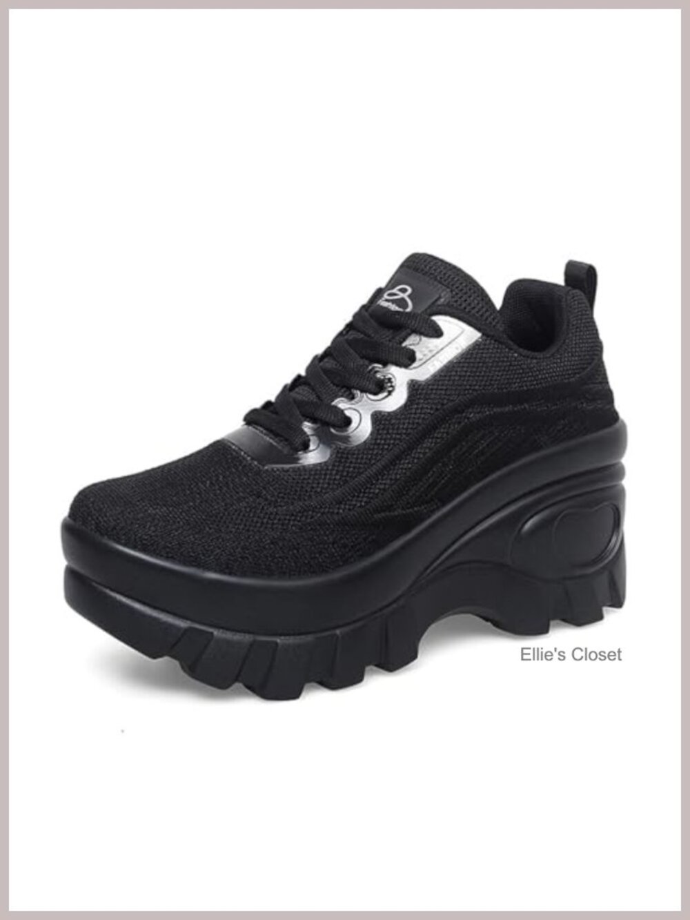 Women's Chunky Platform Orthopedic Wedge Walking Sneakers Knitted Lace Up Lug
